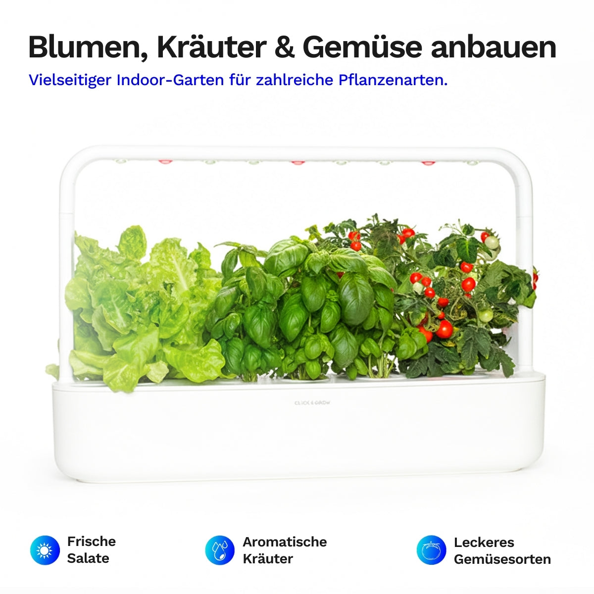 Click & Grow Smart Garden 9 - Indoor Kräutergarten (Farbe: weiss oder grau)