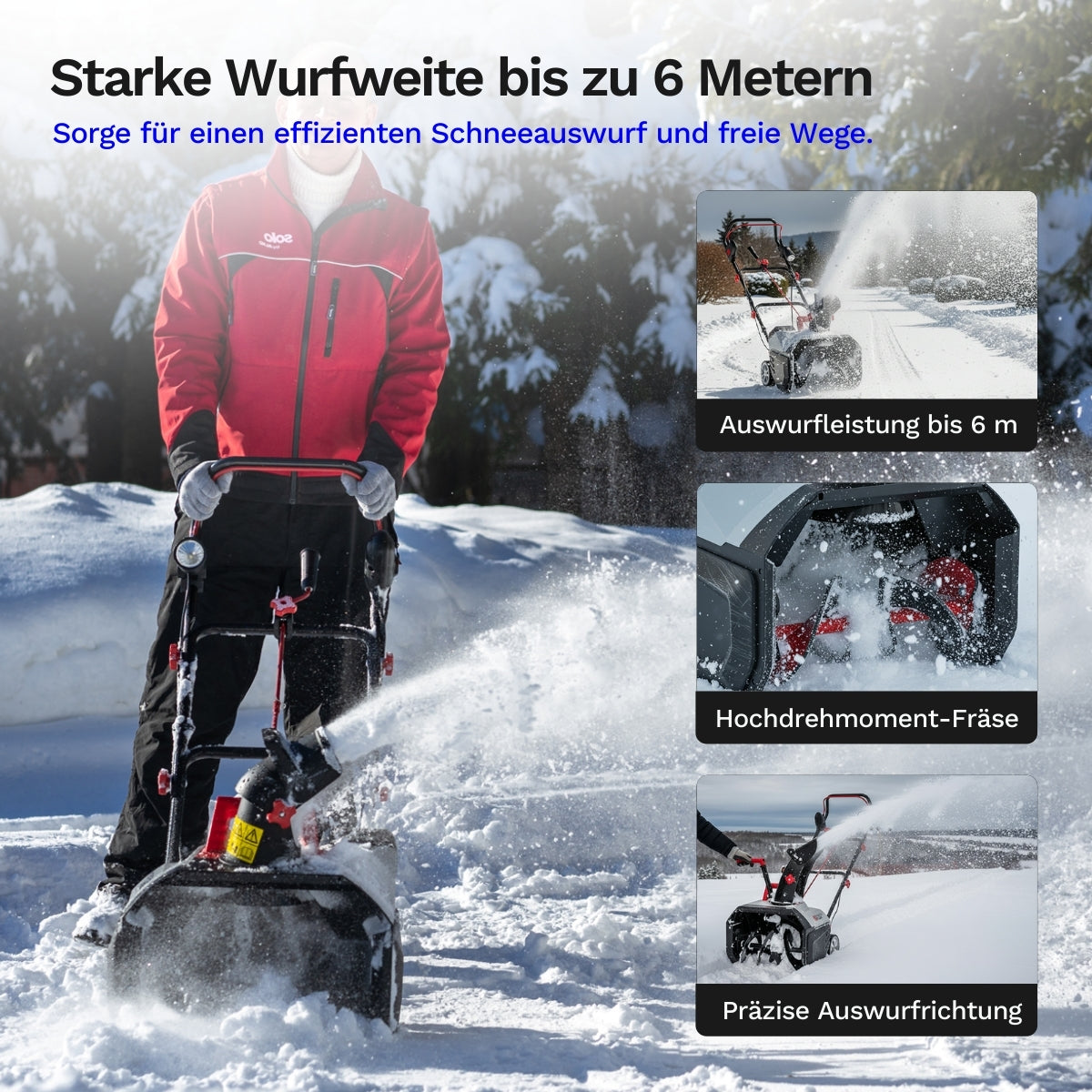 AL-KO Akku-Schneefräse 36V - ST 4048 - inkl. Akku und Ladegerät - Mühelose Räumung bis zu 300 m²