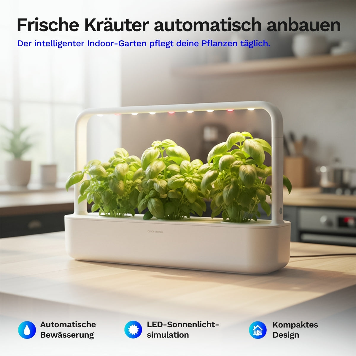 Click & grow Smart Garden 9 Pro - Indoor Kräutergarten (Farbe: weiss)