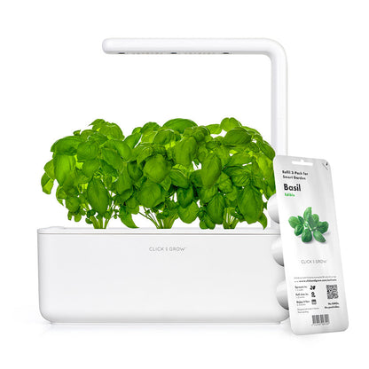 Click & grow Smart Garden 3 Indoor Kräutergarten weiß mit Basilikum Refill