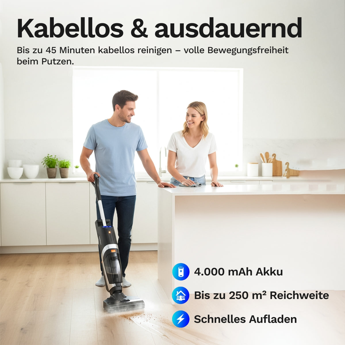 Lazurec L5 – Kabelloser Nass-Trocken-Sauger mit starker Saugleistung