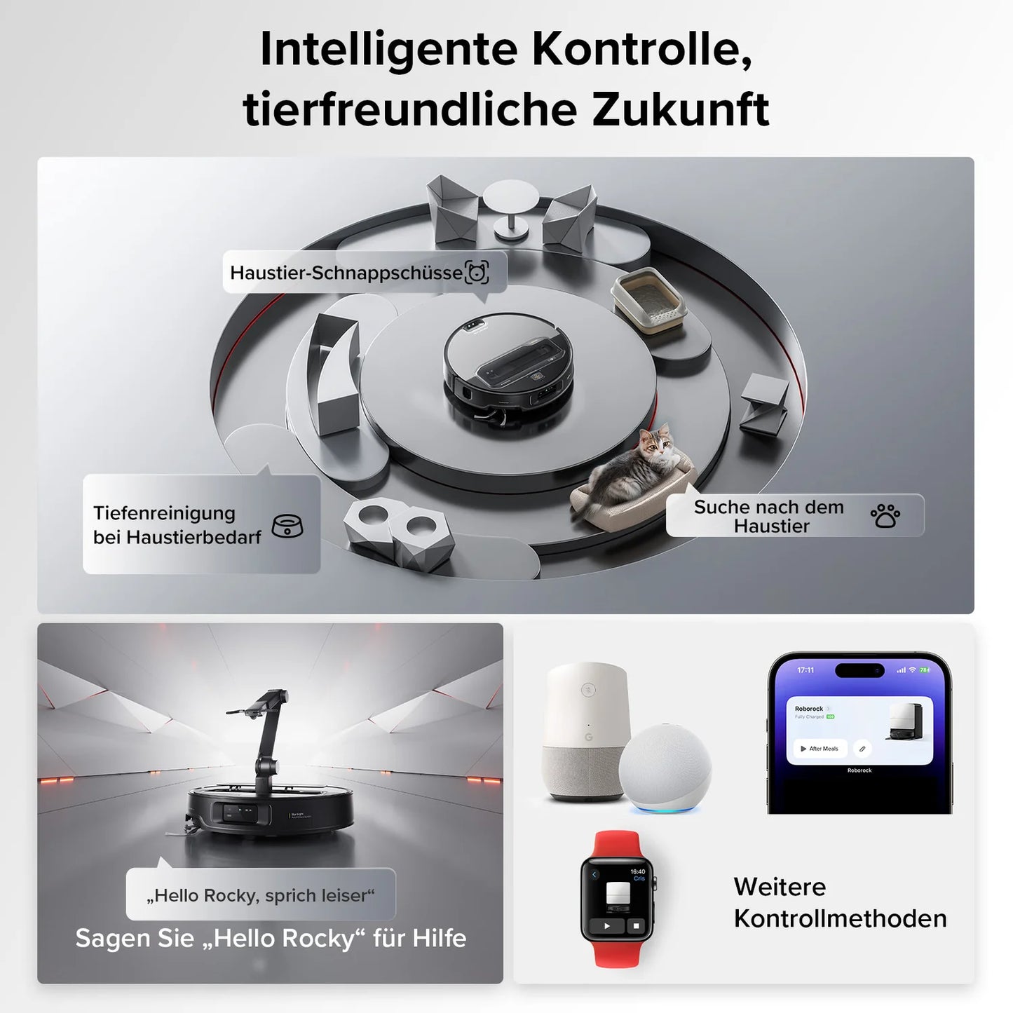 Roborock Saros Z70 - Saug und Wischroboter (Farbe: silber)