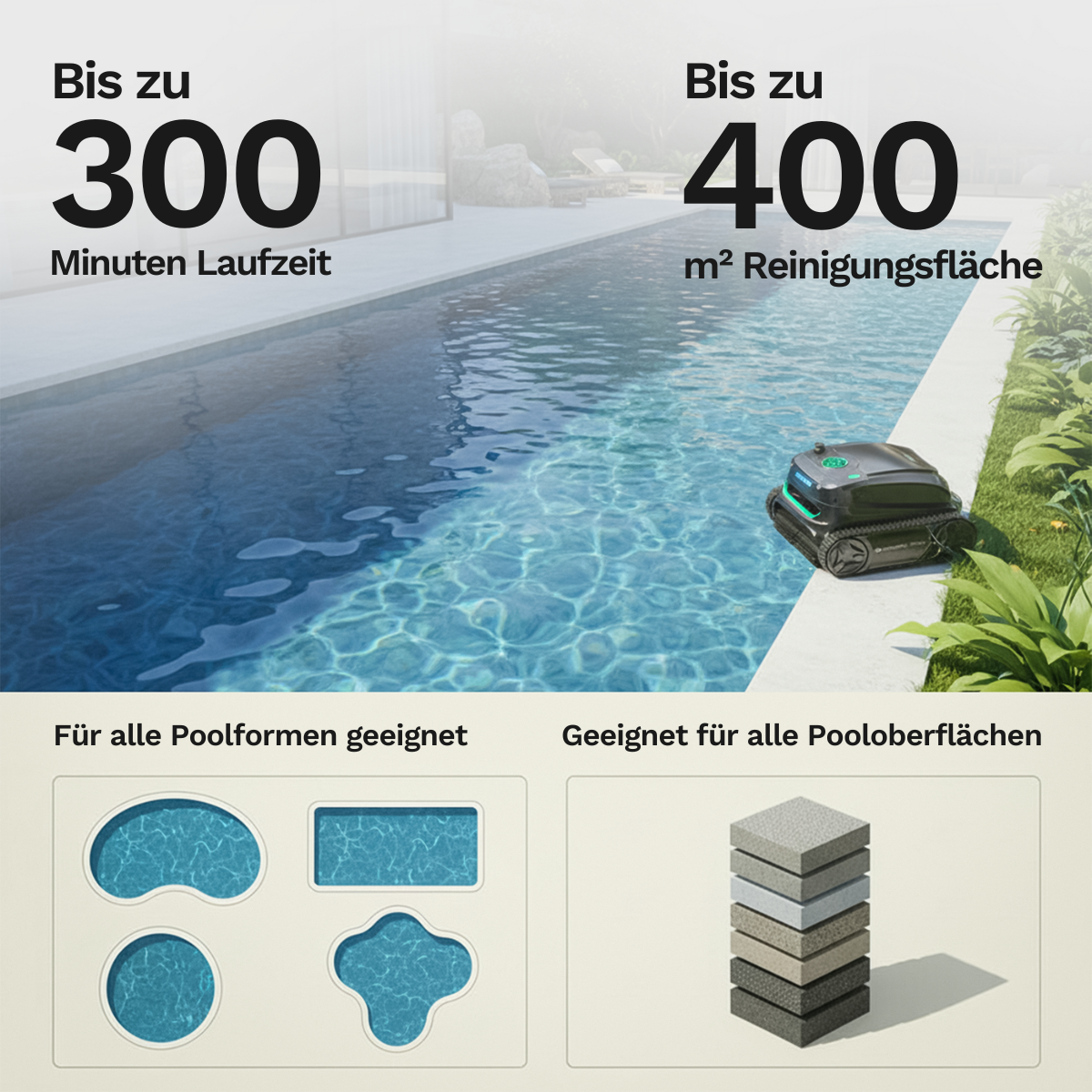 Wybotics Wybot S2 Solar - Akku Poolroboter mit automatischer Schmutzerkennung