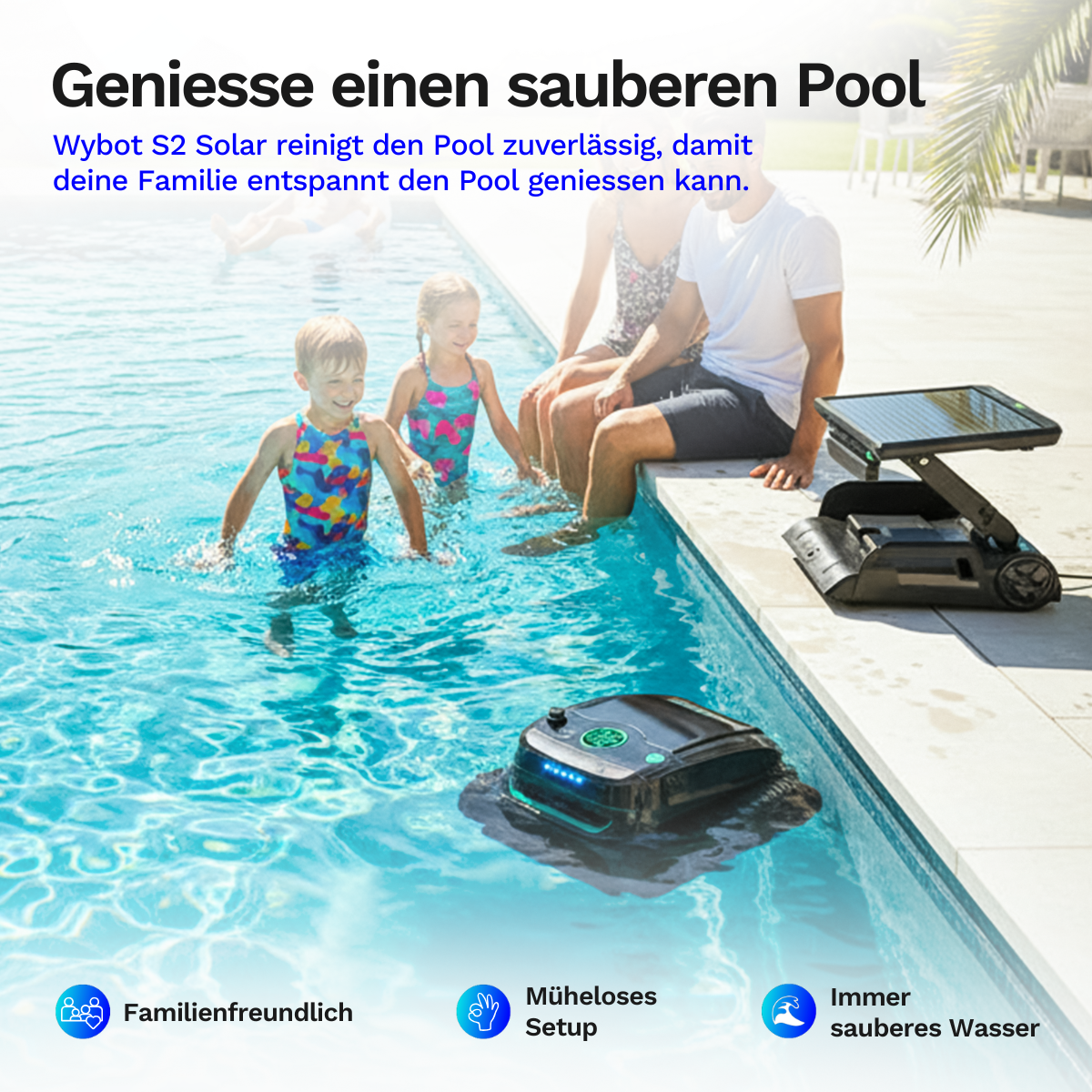 Wybotics Wybot S2 Solar - Akku Poolroboter mit automatischer Schmutzerkennung